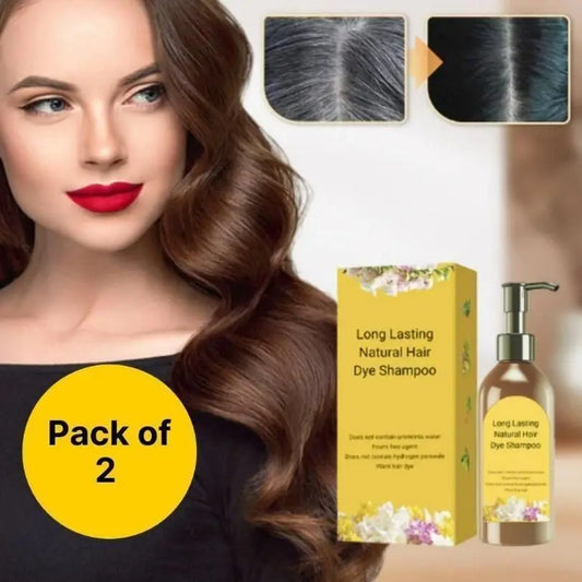 Long Lasting Natural Hair Dye Shampoo 100ML each (Pack of 2) b67tjf-0t