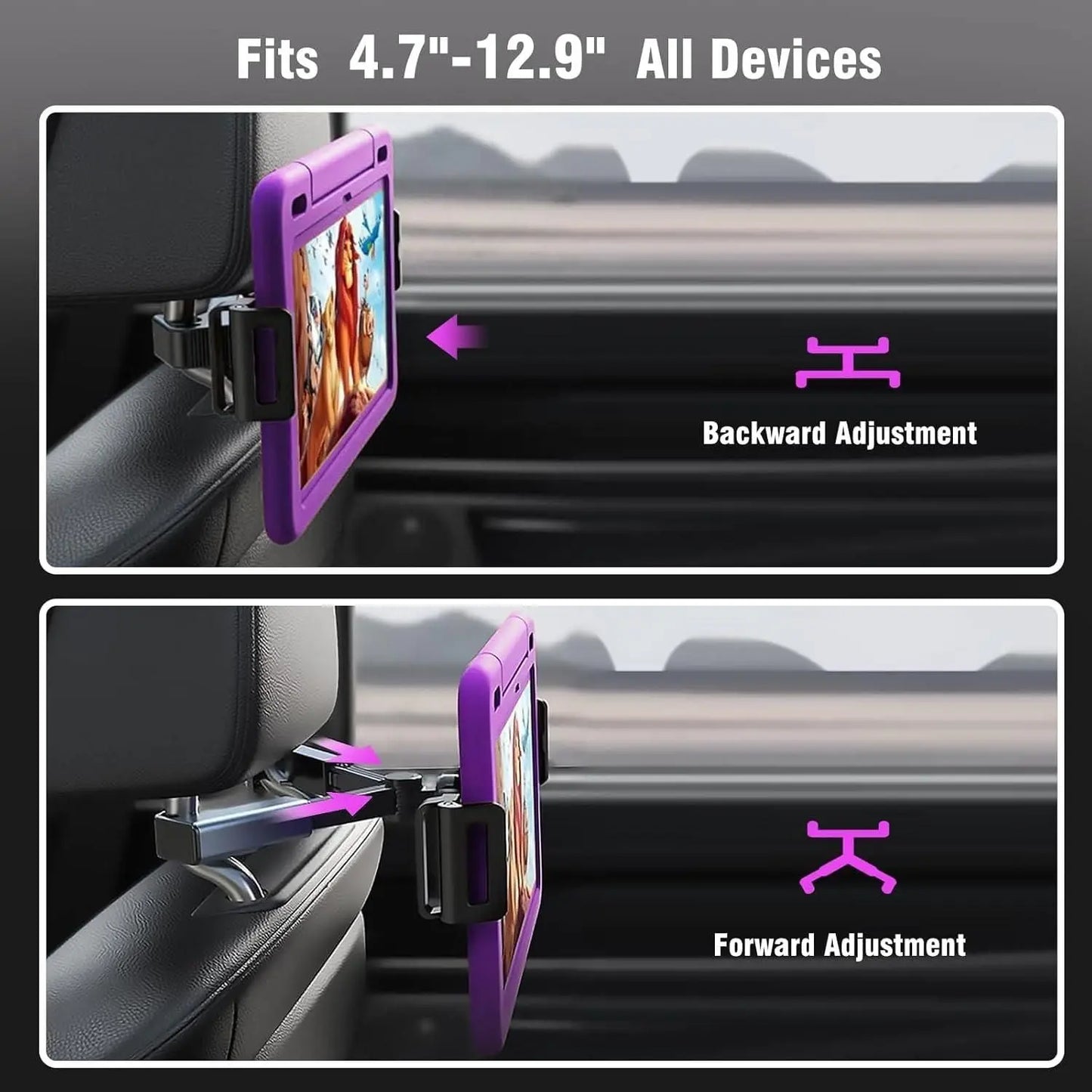 Car Headrest Phone/Tablet/iPad Holder b67tjf-0t